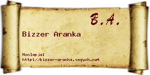 Bizzer Aranka névjegykártya