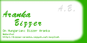 aranka bizzer business card
